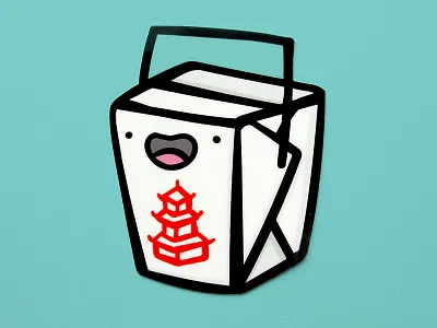 Weatherproof Vinyl Take Out Food Sticker chinese food drawing food illustrated illustration kawaii sticker stickers takeout vector vinyl vinyl stickers