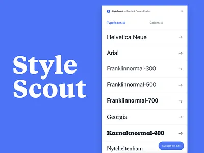 Style Scout – Identify fonts & colors chrome extension font fonts identifont plugin type typeface typefaces typography