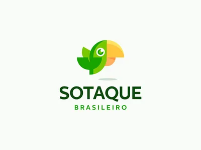 Sotaque Brasileiro Logo Design - Bird, Parrot, Colorful bird brand branding brazil design green icon identity lgoo loog lgo logo logodesign logotype mark nature parrot symbol wings