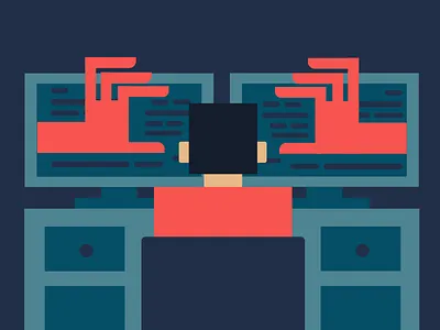 Cyber Theft computer cyber danger data flat geometric hacker hands illustration internet spooky