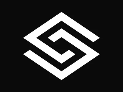 Collectivs black and white clean collection logo minimal paper share simple square stack