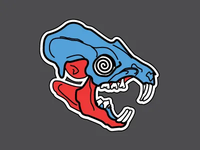 Sticker #5 3d colors head illustration mouse rat rat head skull sticker