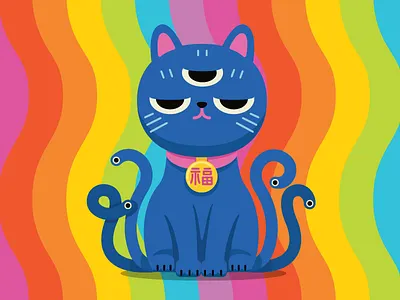 Alien Maneki Neko 2d alien cat character illustration manekineko neko