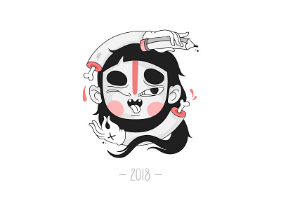 New Years Resolution blood cartoon designer girl illustration inspired mickey mouse new years pencil retro sketch vampire