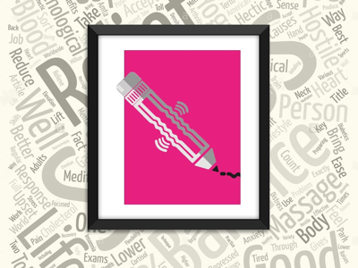 Stress out illustration magenta massage pencil stress vector dribbble design