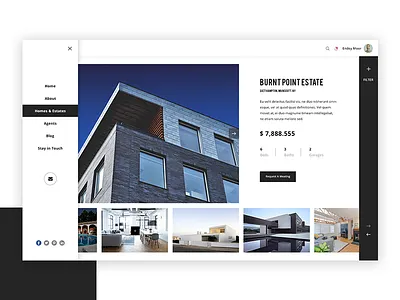 Modern Real Estate Website design estate landing modern page real ui ux web website
