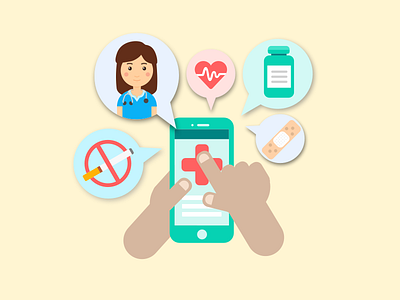 Mobile Health doctor health healthcare illustration medical medicine mhealth mobile phone tech technology