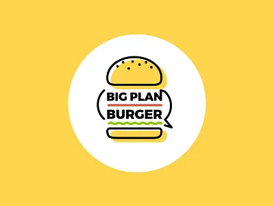 Big Plan Burger Logo art brand burger colors flat food illustrator logo vector