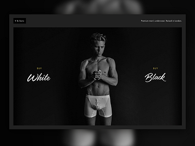 V & Sons Homepage dark homepage underwear website