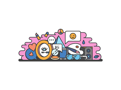 Hangout | Still Life art chat emoji eyes glasses hangout music