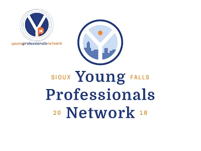 Young Professionals Network city icon logo network professional redesign skyline sun y young