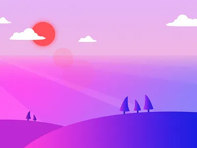 Seaside scenery gradient illustration minimalist illustration purple start page ui wallpaper