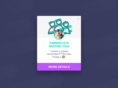 PartyApp - Invite Popup app card design interface invite mobile party popup ui ui ux