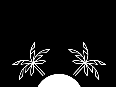 That's not an oasis! black detail identity island logo oasis outline palm tree visual white