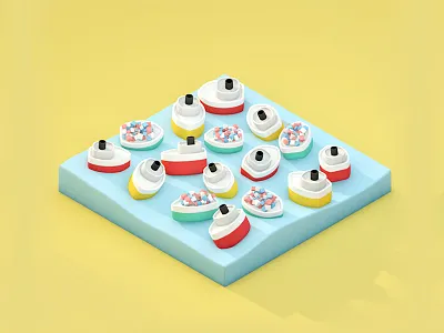 Ship artwork cinema4d illust lowpoly ship