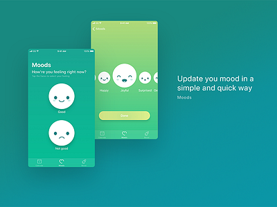 Wave - Home Page emoji happy illustration interactive mobile app mood sad ui ux