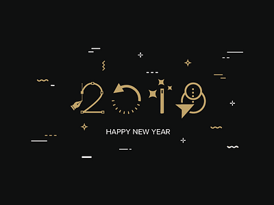 Illustration black elegant golden illustration illustrator magic wand new new year pen tool rotate tools year