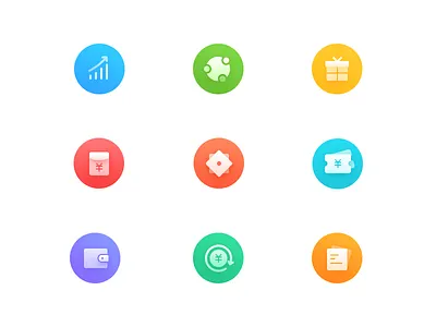 几个彩色图标 图标 圆形