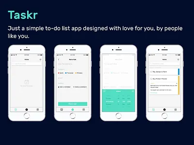 Taskr To-Do App adobe xd interaction design to do app visual design
