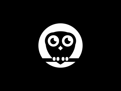 Owl black moon owl white