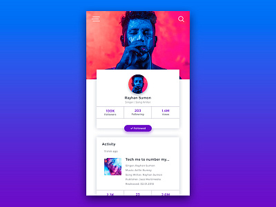 User Profile #dailyui Day 6 challenge daily ui user interface design user profile ux