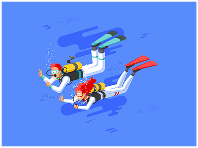 Dive blue diving illustration illustrator ocean sea