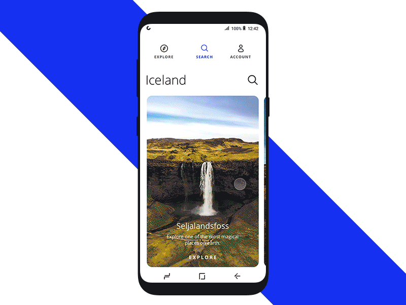 Travel App Prototype iceland principle prototype samsung sketch travel