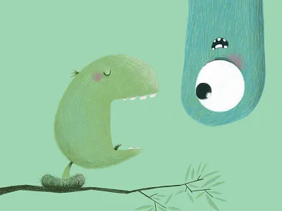 Show me your teezzzz character chidlrens books digital illustration monster