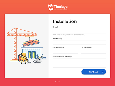 Tixalaya Installation guide illustration install installation setup ui wizard