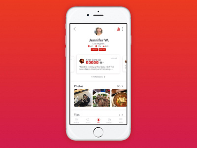 Yelp Social Profile Redesign clean colorful concept design minimal mobile profile social ui ux yelp