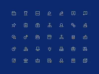 Business & Finance - Outline mini bank business company finance icons nucleo