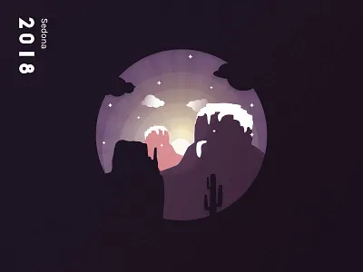 Sedona 2018 Color test 🏔 2018 card colasse coraline gradient illustration mountain snow