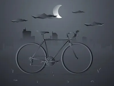 Moonbike bike city dark moon night ride