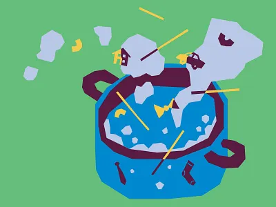 Assisted Development 2018 adulting cooking growing up illustration pan pasta pot spaghetti trend vector