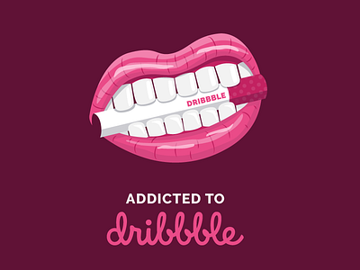 Addicted to Dribbble addicted debut design first shot icon illustration invite logo typography vector welcome