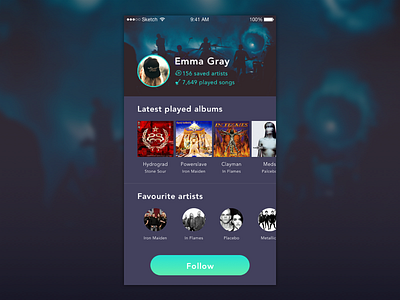 Daily UI Challenge #006 | User Profile 006 app challenge dailyui mobile music user profile