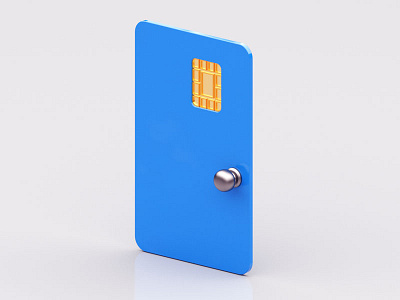 Premium access 3d access c4d card door illustration