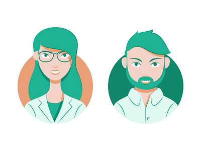 Nutrium Characters beard dietitian female glasses happy icons male nutrition nutritionist nutrium patient smile