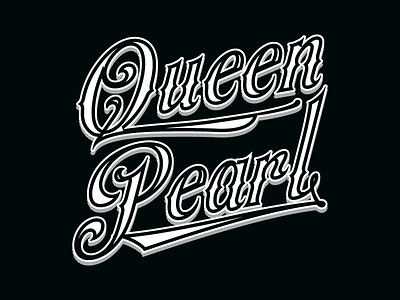 Queen Pearl custom fashion lettering typography