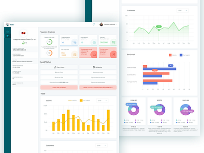 Tiidan dashboard- supplier details dashboard details graphs pies statistics ui