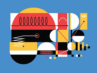 "The first one's free" flatdesign geometric illustration polsola vector