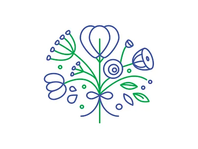 flowers florist flower folk logo polish shop sketch
