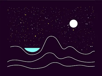 01111001 illustration minimal moon sky
