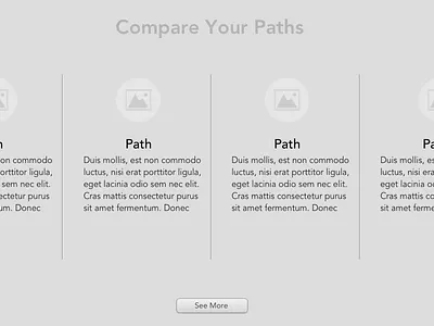 Compare Paths Modal atomic design graphic design layout prototyping screen design sketch typography web design website wireframe