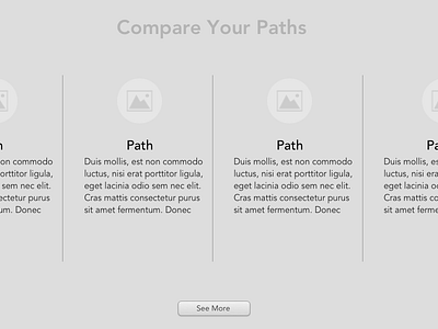 Compare Paths Modal atomic design graphic design layout prototyping screen design sketch typography web design website wireframe