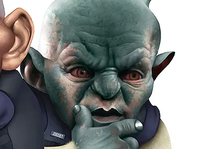 Bright caricature actor art bright caricatura caricature celebrity drawing movie orc portrait scifi