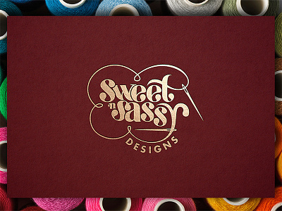 Sweet n Sassy colorful embroidery gold letters needle sassy sweet typography