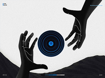 The Blue black blue circle gradient hands hill illustration noise shape texture