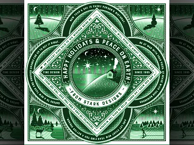 Christmas Card Art art art director artist engraving graphic designer jamie stark laser engraving orange county typography