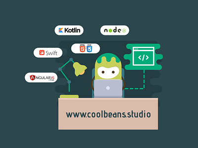 Coding Coolbeans 2d design bean cartoon coding coolbeans coolbeansstudio designer developer flat design